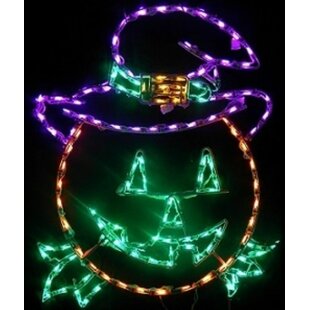 LORI'S LIGHTED D'LITES Pumpkin with Witch's Hat Halloween Holiday Lighted Display