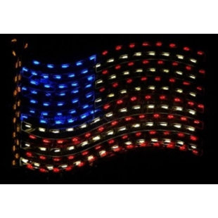 LORI'S LIGHTED D'LITES Hanging American Flag Patriotic Holiday Lighted Display