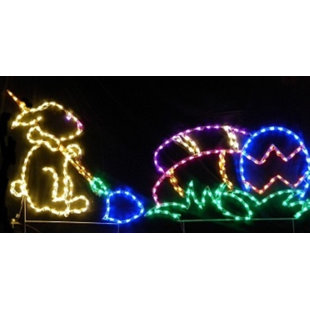 LORI'S LIGHTED D'LITES Easter Bunny Painting Eggs Holiday Lighted Display