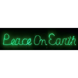 LORI'S LIGHTED D'LITES Peace on Earth Cursive Letter Sign Holiday Lighted Display