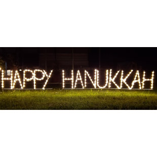 LORI'S LIGHTED D'LITES Happy Hanukkah Block Letter Sign Holiday Lighted Display