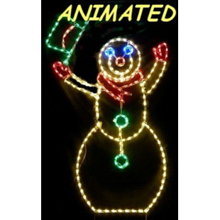 LORI'S LIGHTED D'LITES Animated Large Basic Snowman Christmas Holiday Lighted Display