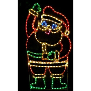 LORI'S LIGHTED D'LITES Santa Claus Large Waving Santa Christmas Holiday Lighted Display