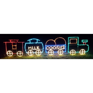 LORI'S LIGHTED D'LITES Santa's Snack Train Set Christmas Holiday Lighted Display