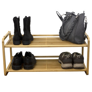 REBRILLIANT 6 Pair Stackable Solid Wood Shoe Rack