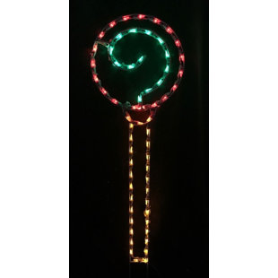 LORI'S LIGHTED D'LITES Small Lollipop Gingerbread Christmas Holiday Lighted Display