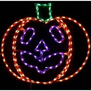 LORI'S LIGHTED D'LITES Pumpkin with Face Halloween Holiday Lighted Display