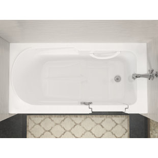 THERAPEUTIC TUBS Stream 60'' x 30'' Walk-in Soaking Fiberglass Bathtub