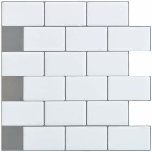 METRO LANE Kumail Plastic Peel and Stick Subway Tile