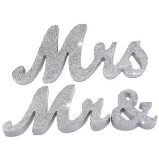 ANGEL ISABELLA 3 Piece Mr & Mrs Wedding Table Sign Set