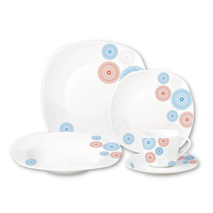 LORREN HOME TRENDS 20 Piece Porcelain China Dinnerware Set - Service for 4