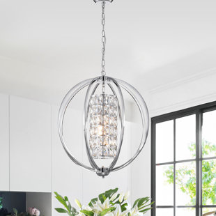 MERCER41 Herbst Orb Cage 3 - Light Unique / Statement Globe Chandelier