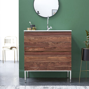 TIKAMOON Nova Solid Sheesham 810mm Free-Standing Single Vanity Unit