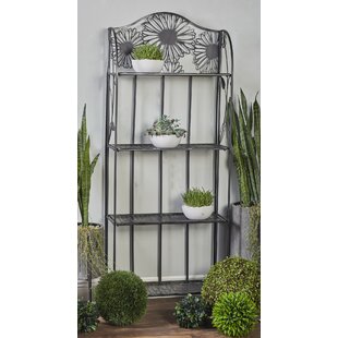 AUGUST GROVE® Etna Black Metal Tall Folding 4 Shelves Floral Bakers Rack 22" x 10" x 66"