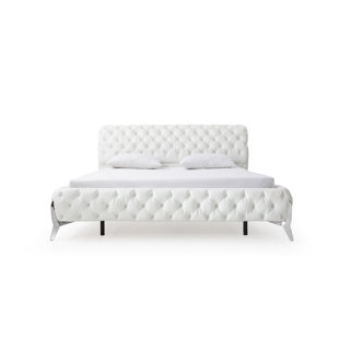 VIG FURNITURE Loro Tufted Upholstered Low Profile Platform Bed