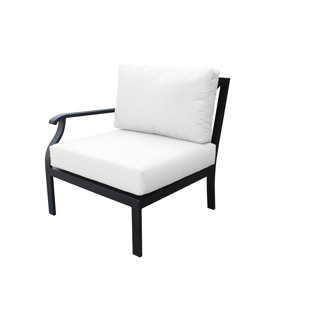 KATHY IRELAND HOMES & GARDENS BY TK CLASSICS Madison Metal Right Hand Outdoor Lounge Chair with Cushions