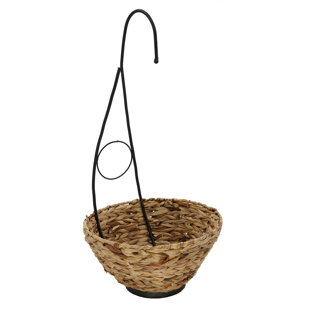 HOUSE OF SILK FLOWERS INC. Fabric Hibiscus Hanging Basket Arrangement in Basket