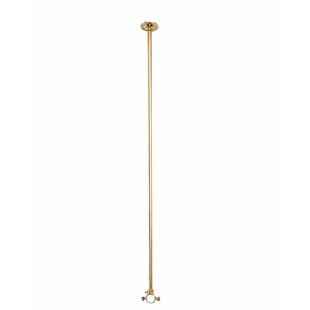 THE RENOVATORS SUPPLY INC. Solid Brass Ceiling Brace for Shower Surround 38" Length 1 1/8" Diameter Rod with Mounting Flange and Clamp