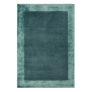 BRAYDEN STUDIO Gabriela Solid Colour Hand Woven Blue Area Rug