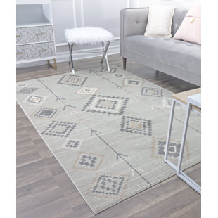 COSMOLIVING BY COSMOPOLITAN Southwestern Machine Woven Grey Area Rug