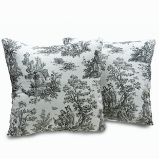 VICTOR MILL Plymouth Toile Cotton Throw Pillow