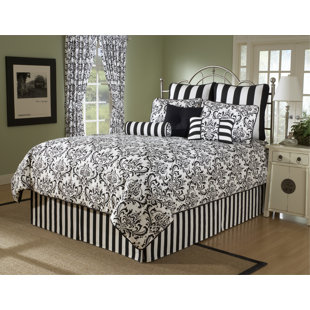 VICTOR MILL Arbor Damask black and white Comforter Set