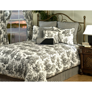 VICTOR MILL Plymouth French country Toile black and white Comforter Set