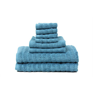 J AND M HOME FASHIONS 100% Cotton Ribbed Bath Towels