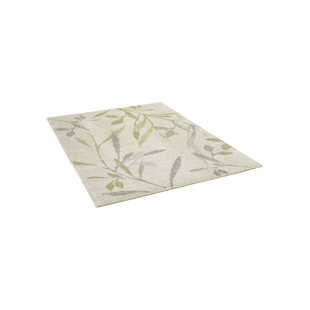 LONGWEAVE Zipporah Floral Machine Woven Beige Area Rug