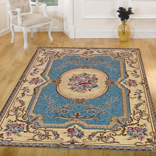 ASTORIA GRAND Fain French Light Blue Rug
