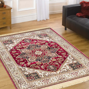 ASTORIA GRAND Baldridge Persian Machine Woven Red Area Rug