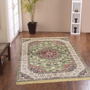 ASTORIA GRAND Baldry Oriental Machine Woven Green Area Rug