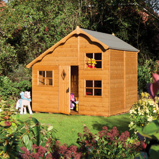 Playaway Rowlinson 250cm W x 208cm D Outdoor Solid Wood, Manufactured Wood Playhouse