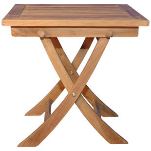 REGAL TEAK Square Teak Outdoor Folding Side Table