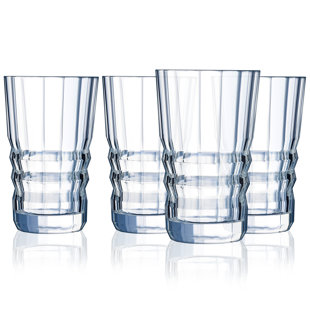 Cristal D'Arques Architecte 4 - Piece 12oz. Lead Free Crystal Highball Glass Glassware Set (Set of 4)
