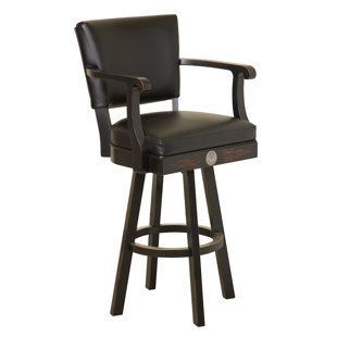 JACK DANIEL'S LIFESTYLE PRODUCTS Swivel Upholstered Counter Stool with Solid Wood Frame