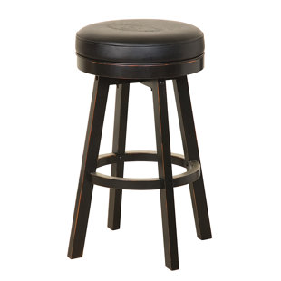 JACK DANIEL'S LIFESTYLE PRODUCTS Swivel Upholstered Counter Stool with Solid Wood Frame