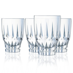 Cristal D'Arques Ornements 4 - Piece 12oz. Lead Free Crystal Highball Glass Glassware Set (Set of 4)