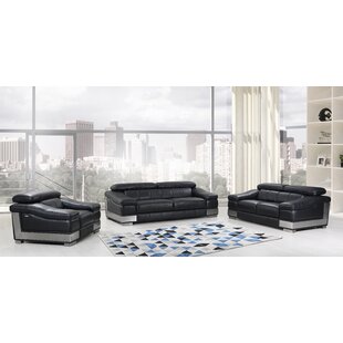 ORREN ELLIS Hawkesbury Common 3 - Piece Leather Living Room Set