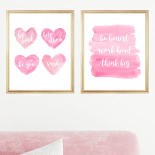 OUTSIDE IN ART STUDIO Girls Inspirational Sayings, 2 - Piece Paper Prints
