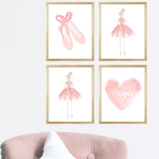 OUTSIDE IN ART STUDIO Ballet Gallery Wall, 4-Piece Paper Prints