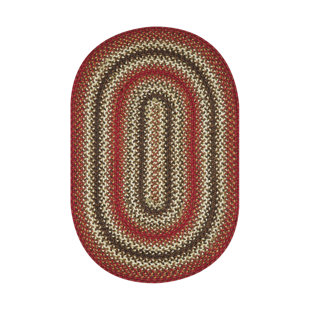 HOMESPICE DECOR Chester Jute Red Braided Rugs, a Red Rustic Rug For Country Decor and Rustic Decor
