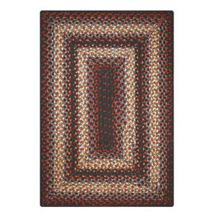HOMESPICE DECOR Black and Burgundy Braided Rug, Perfect as Rustic Cabin Rugs and Primitive Style Rugs
