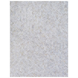 EXQUISITE RUGS Mosaic Leather Cowhide Chevron Rug