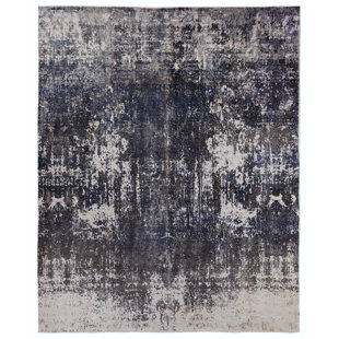 EXQUISITE RUGS Reflections Abstract Hand-Loomed Blue/Ivory Area Rug