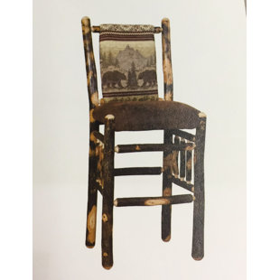 THE AMISH FURNITURE COMPANY Upholstered 24'' Counter Stool with Solid Wood Frame