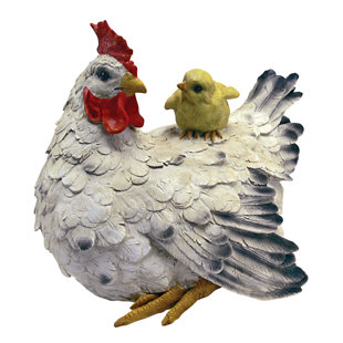 DESIGN TOSCANO Barnyard Mother Hen and Baby Chick Statue