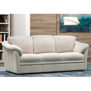 WESTLAND AND BIRCH Lyons 80" Genuine Leather Pillow Top Arm Sofa Bed Sleeper