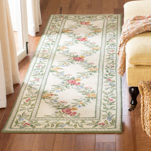 WINSTON PORTER Jonsson Hand Hooked Wool Pile Floral Rug