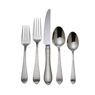 REED & BARTON Hammered Antique 5 Piece Flatware Set, Service for 1